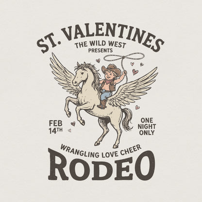 St. Valentines Rodeo PNG, Wrangling Love Cheer - 300 DPI Design for T-Shirt