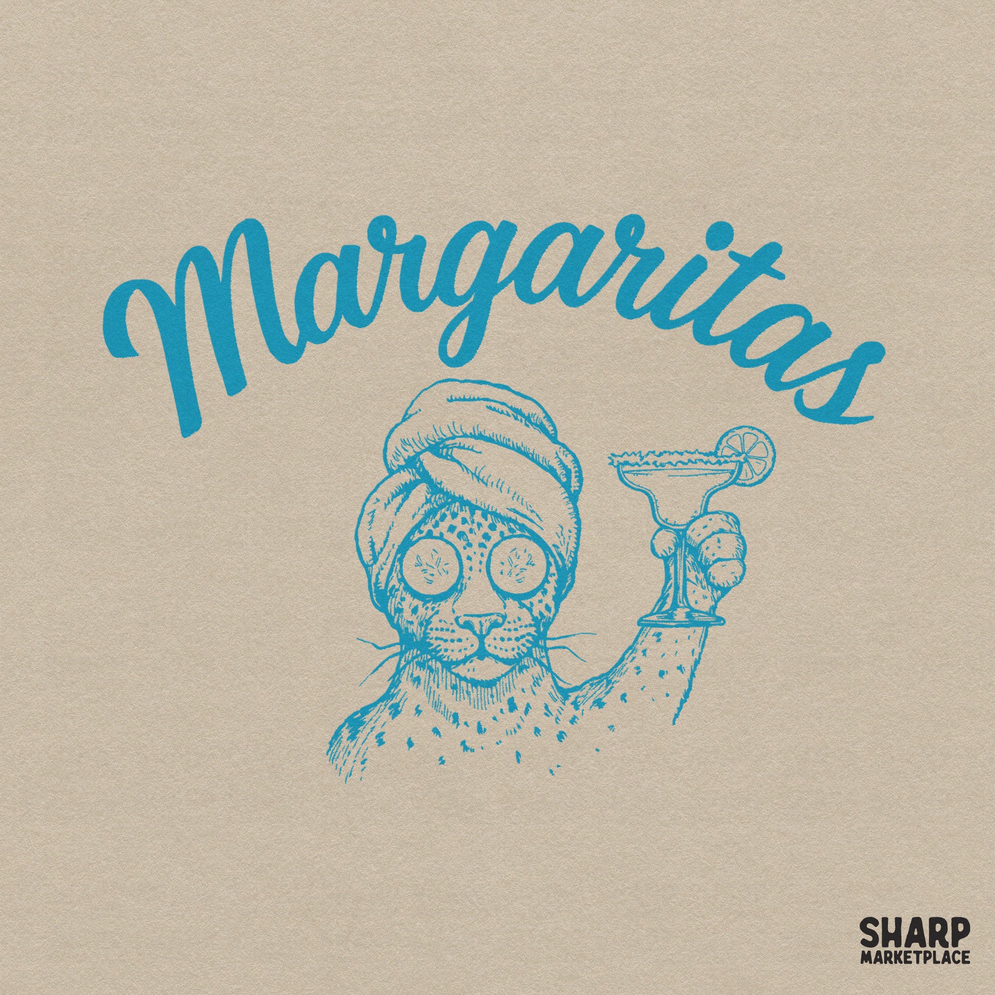 Retro leopard print margarita cocktail PNG for girls trip shirts and trendy summer beach vibes sublimation designs