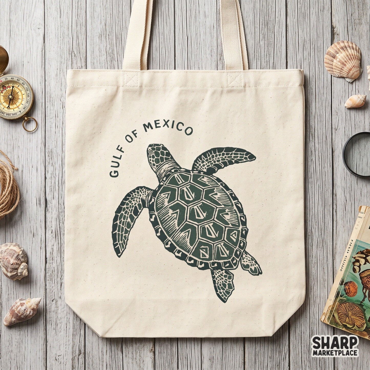 Vintage Gulf of Mexico sea turtle design for retro summer ocean life t-shirts and beach apparel sublimation