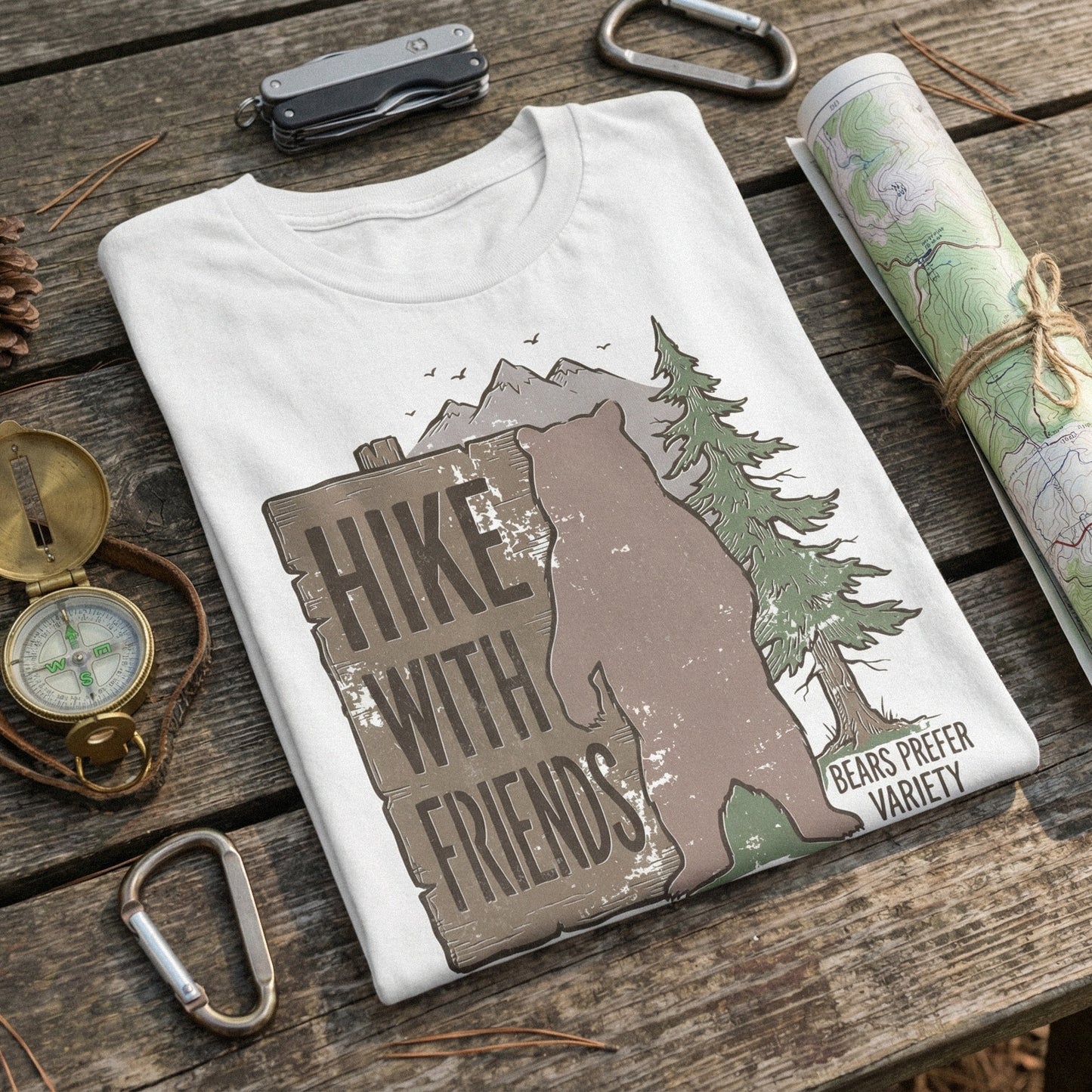 Hike With Friends PNG, Bears Prefer Variety - 300 DPI Design for T-Shirt
