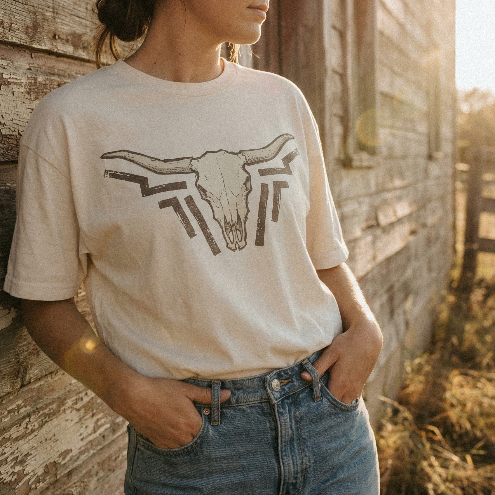 Longhorn Skull PNG, Western Boho Wall Art - 300 DPI Design for T-Shirt