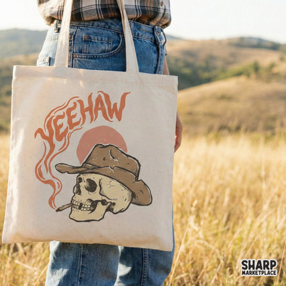 Yeehaw PNG Skeleton Cowboy Hat, Western Skull Clipart - 300 DPI Design