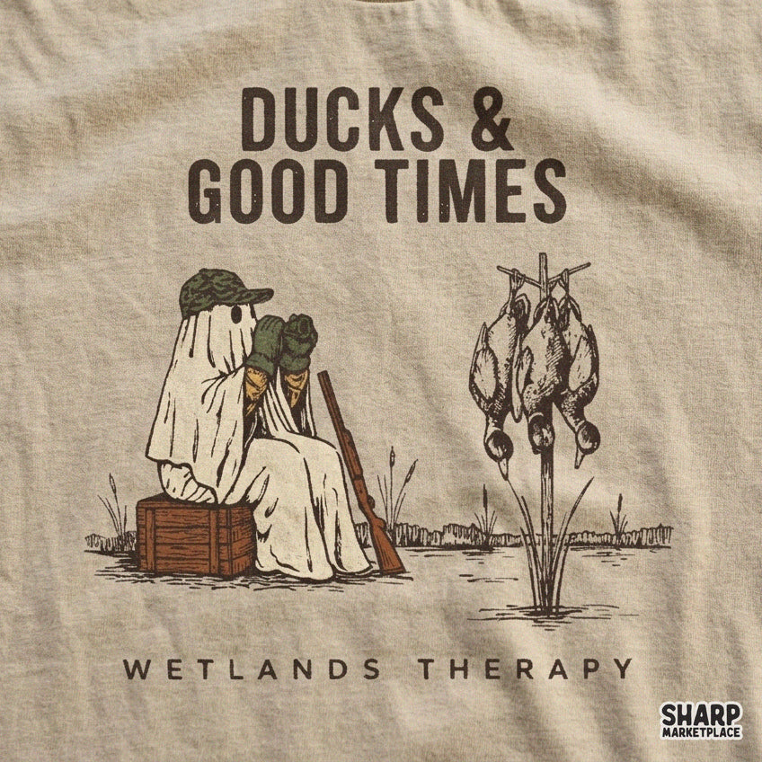 Ducks & Good Times Wetlands Therapy Fall PNG, Trendy Ghost