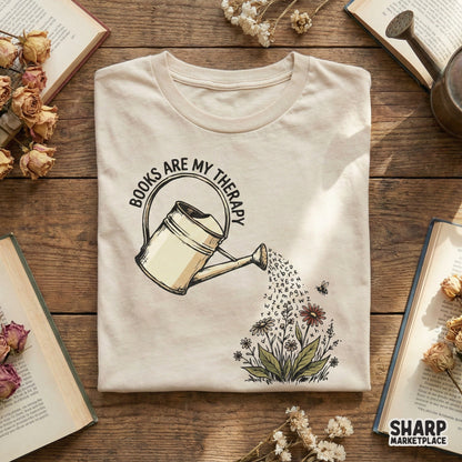 Books Are My Therapy PNG, Watering Can Digital Art - 300 DPI Design for