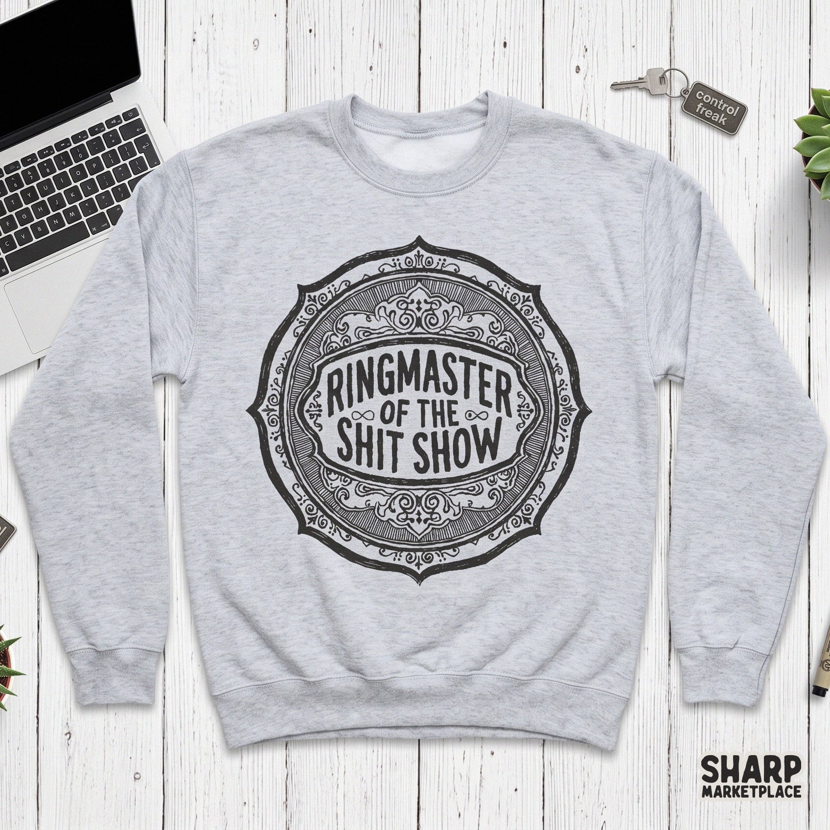 Retro Ringmaster Of The Shit Show PNG design featuring sarcastic motherhood humor for funny mom shirts and sublimation items