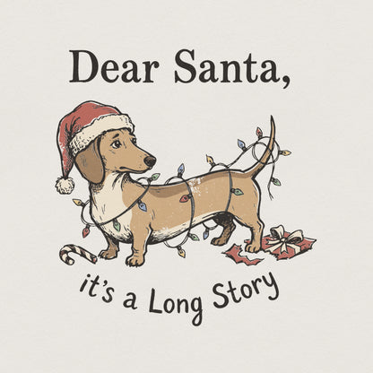 Dear Santa It's a Long Story PNG, Funny Dachshund Dog Christmas Shirt -