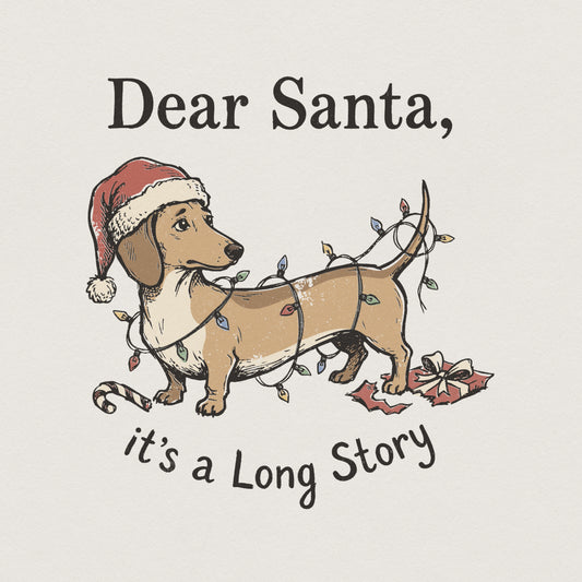Dear Santa It's a Long Story PNG, Funny Dachshund Dog Christmas Shirt -