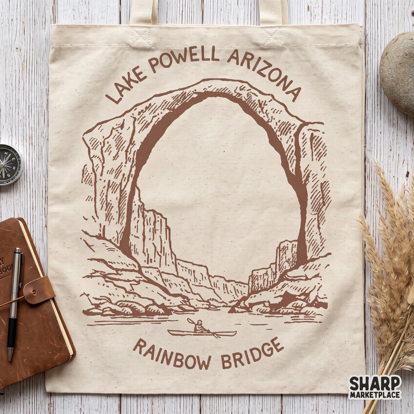 Lake Powell Arizona Rainbow Bridge line art summer png for retro lake life sublimation shirt design