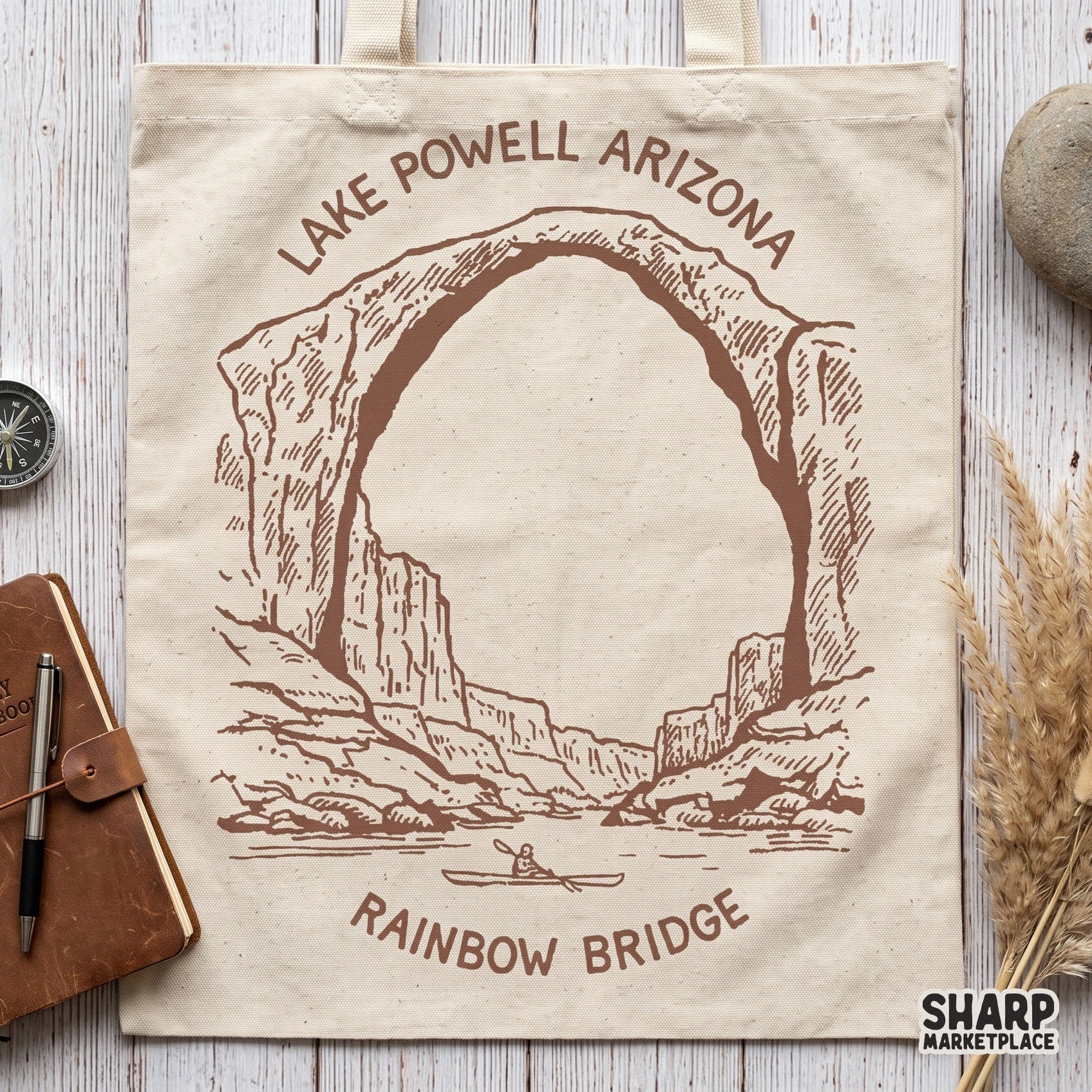 Lake Powell Arizona Rainbow Bridge line art summer png for retro lake life sublimation shirt design