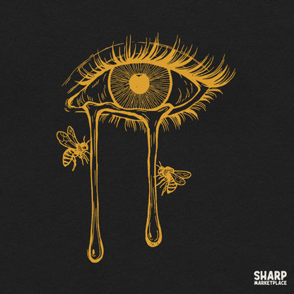 Crying Eye With Dripping Honey Tears And Bees, Trendy