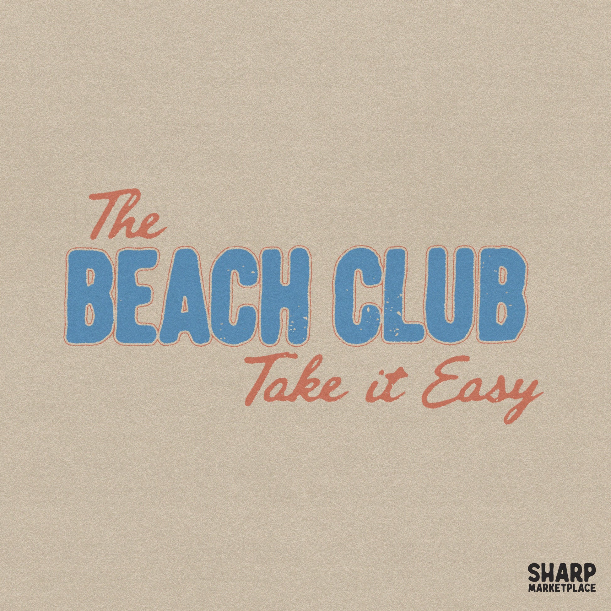 Retro summer typography design reading Take It Easy for a beach vacation sublimation shirt