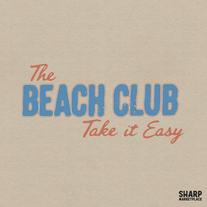 Retro summer typography design reading Take It Easy for a beach vacation sublimation shirt