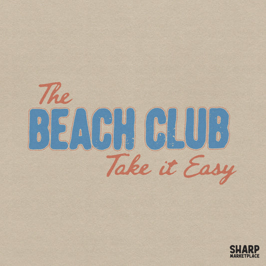 Retro summer typography design reading Take It Easy for a beach vacation sublimation shirt