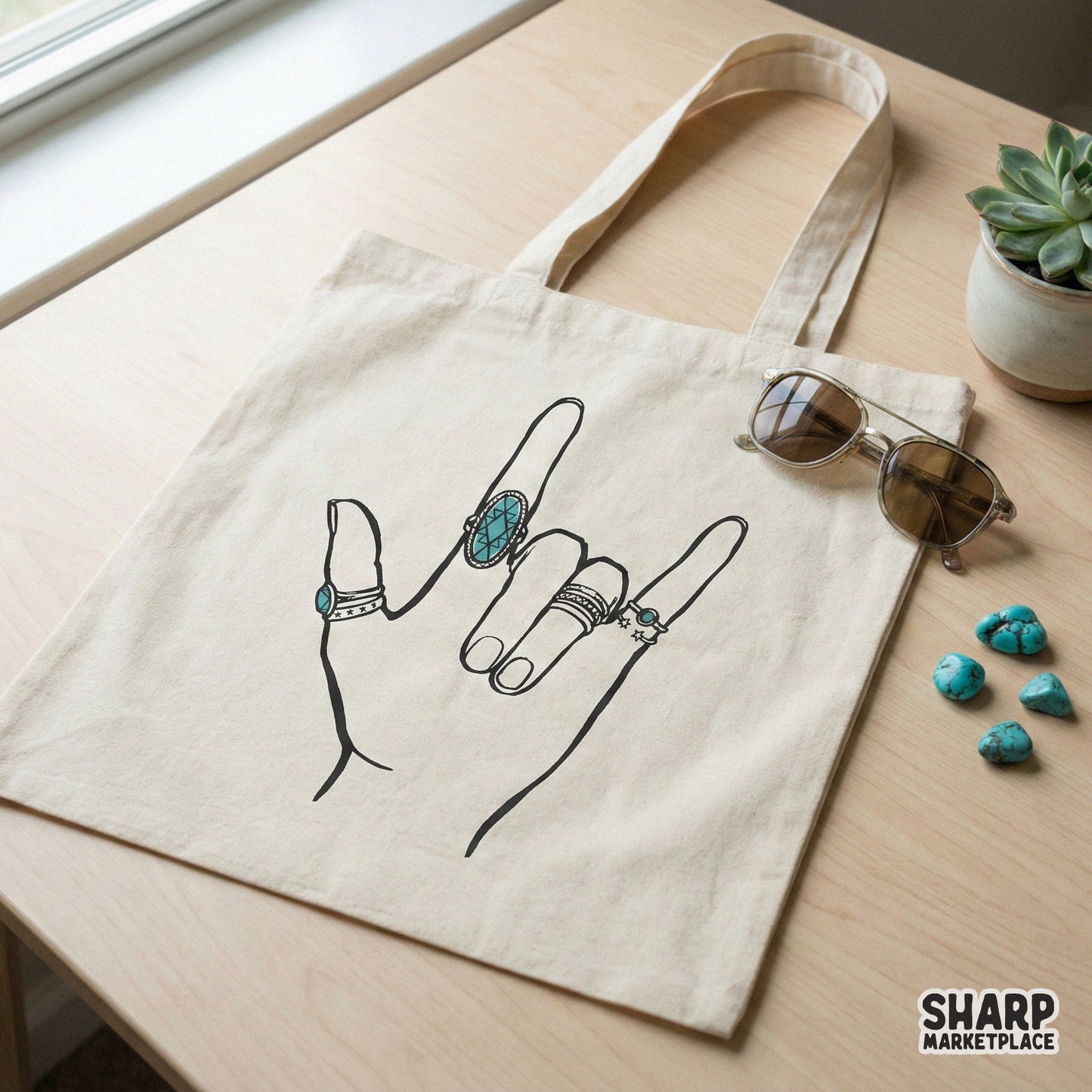 I Love You PNG Hand Sign, Boho Rings - 300 DPI Design for T-Shirt