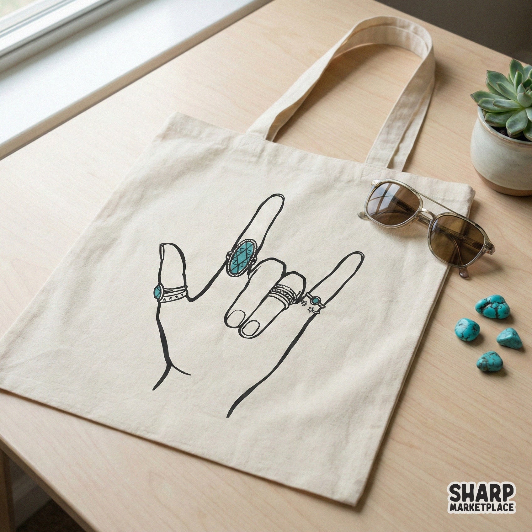 I Love You PNG Hand Sign, Boho Rings - 300 DPI Design for T-Shirt