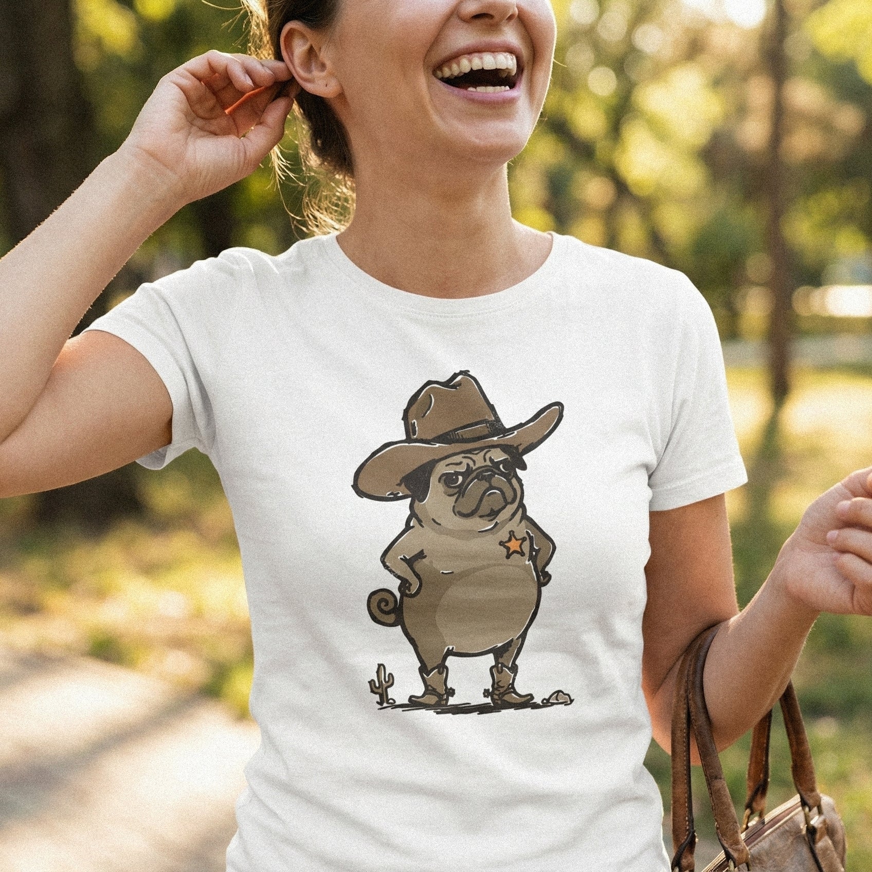 Sheriff Pug PNG, Cowboy Dog T-Shirt Design - 300 DPI Design for T-Shirt