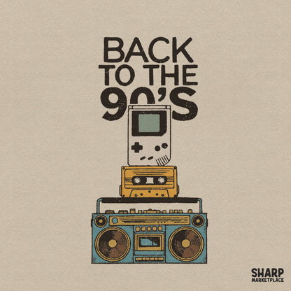 Retro 90s nostalgia cassette tape and boombox PNG clipart design for retro gamer t-shirts