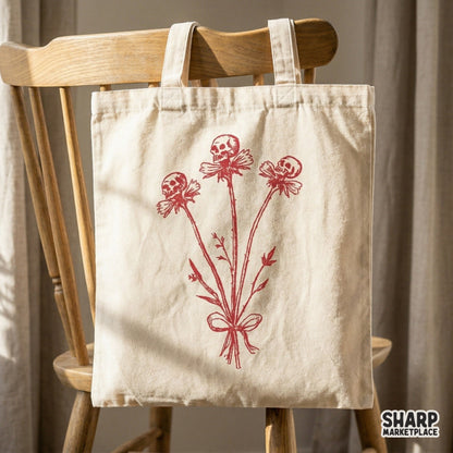 Skull Flower Bouquet PNG, Halloween PNG - 300 DPI Design for T-Shirt