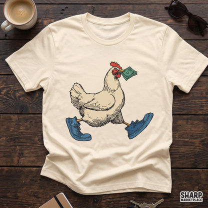 Cool Chicken Walking In Blue Sneakers, Sublimation PNG