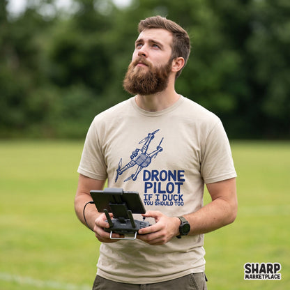 Funny drone pilot duck warning sublimation PNG graphic design for t-shirts and gifts