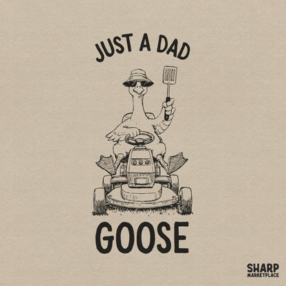Funny animal meme shirt design featuring a silly bird on a lawnmower for a Father's Day sublimation PNG product