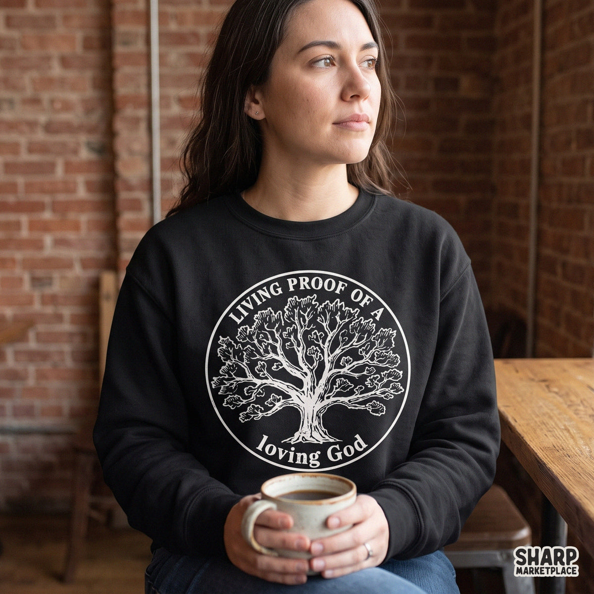 Living Proof Of A Loving God Christian tree of life graphic PNG for t-shirts and faith-based apparel