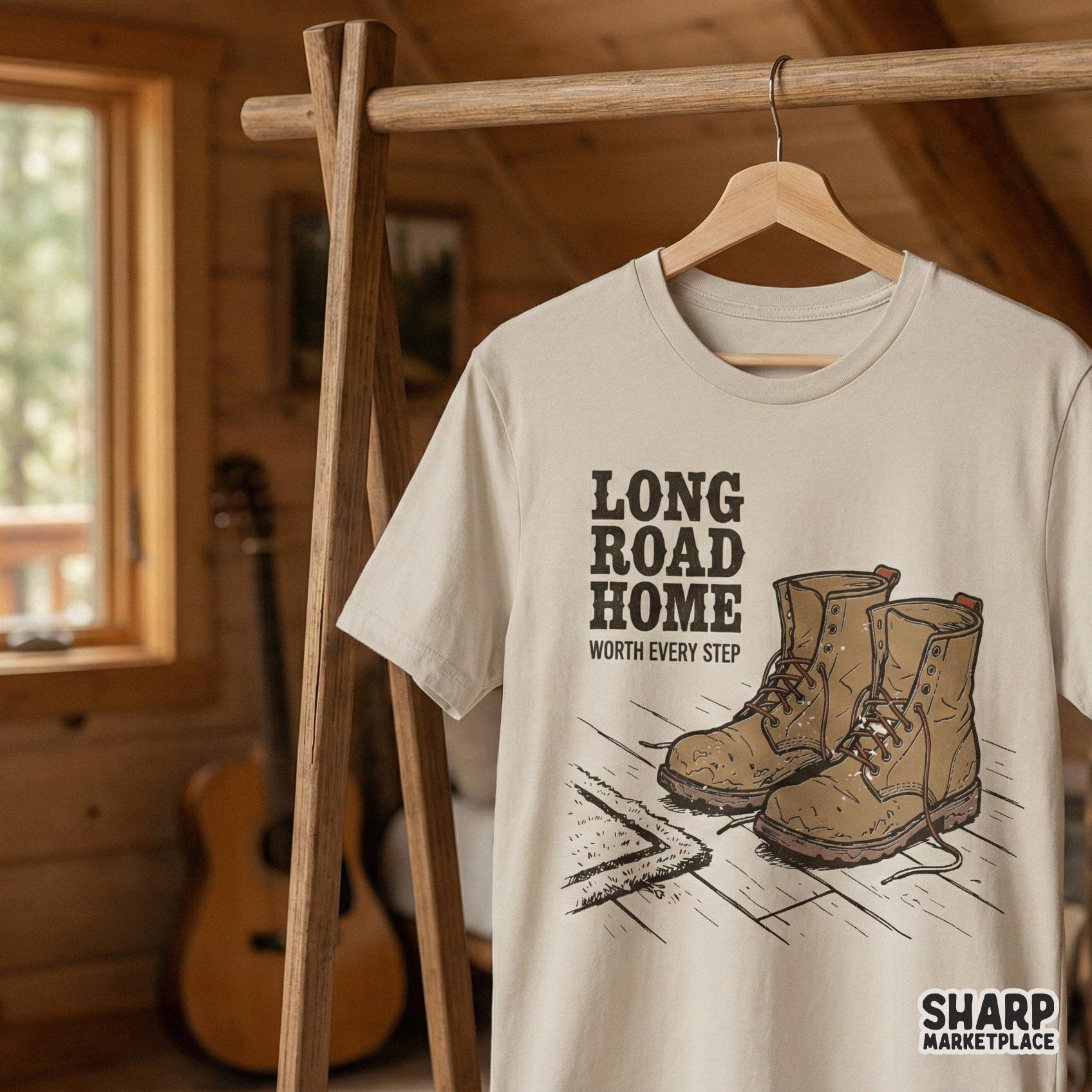 Long Road Home PNG Design, Worth Every Step Boots Shirt Graphic - 300 DPI