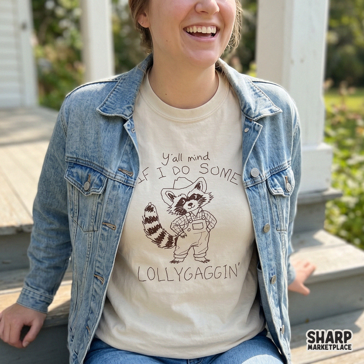 Funny western raccoon digital design with hand-lettered text perfect for trendy t-shirt sublimation, stickers, or DIY craft projects.
