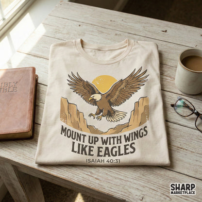 Mount Up With Wings Like Eagles PNG, Isaiah 40:31 Scripture Shirt - 300