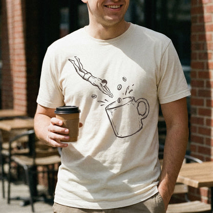 Coffee Dive PNG, Swimmer Cup Art - 300 DPI Design for T-Shirt