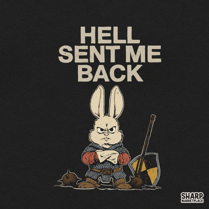 Angry bunny in knight armor sarcastic png shirt design for dark humor lovers and shirt printing
