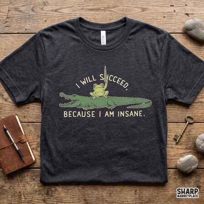 Sarcastic dark frog PNG design with funny crazy quote for t-shirt sublimation and stickers