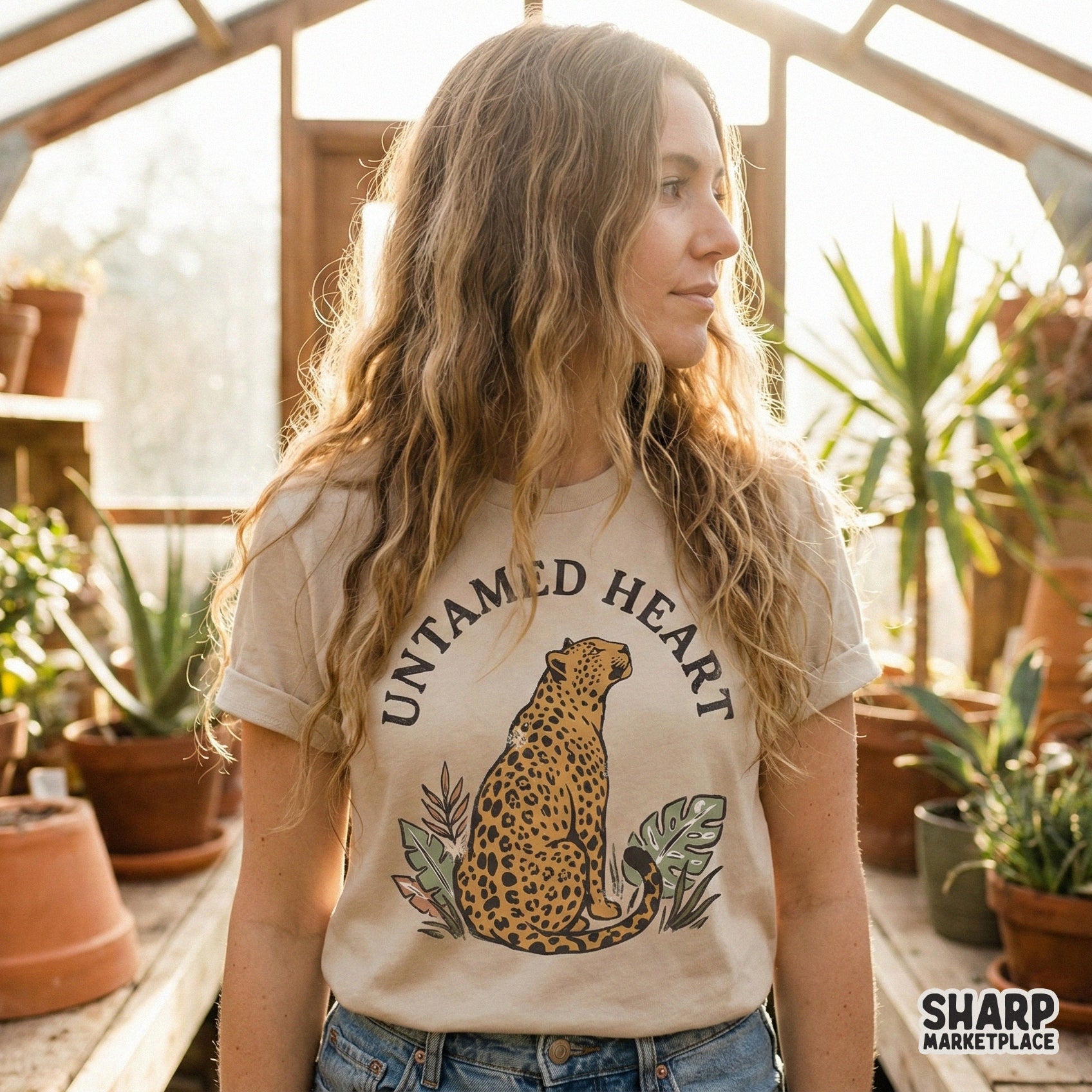 Untamed Heart Leopard PNG, Retro Wildlife Shirt Design - 300 DPI Design