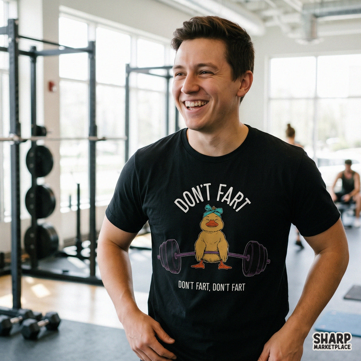 Don't Fart Duck Lifting Barbell, Funny Gym Workout
