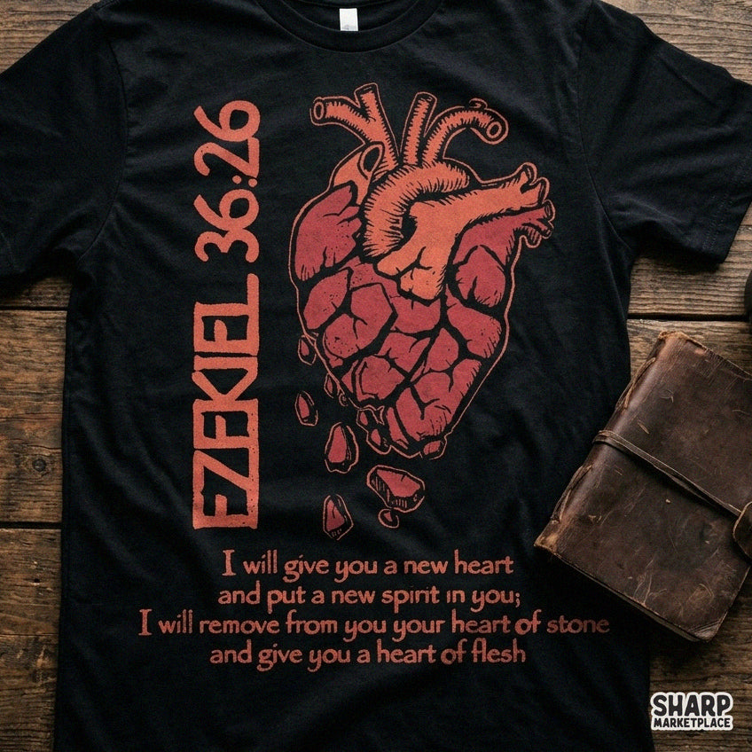 Ezekiel 36:26 Christian PNG Shirt, DTF Scripture Faith