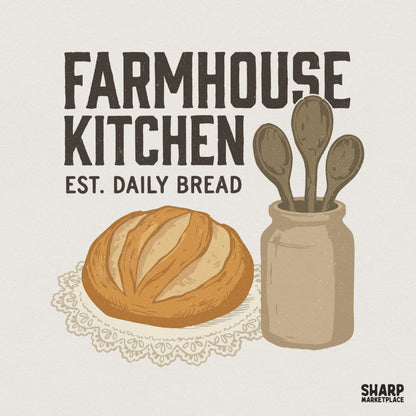 Farmhouse Kitchen PNG, Daily Bread Printable Design - 300 DPI Design for