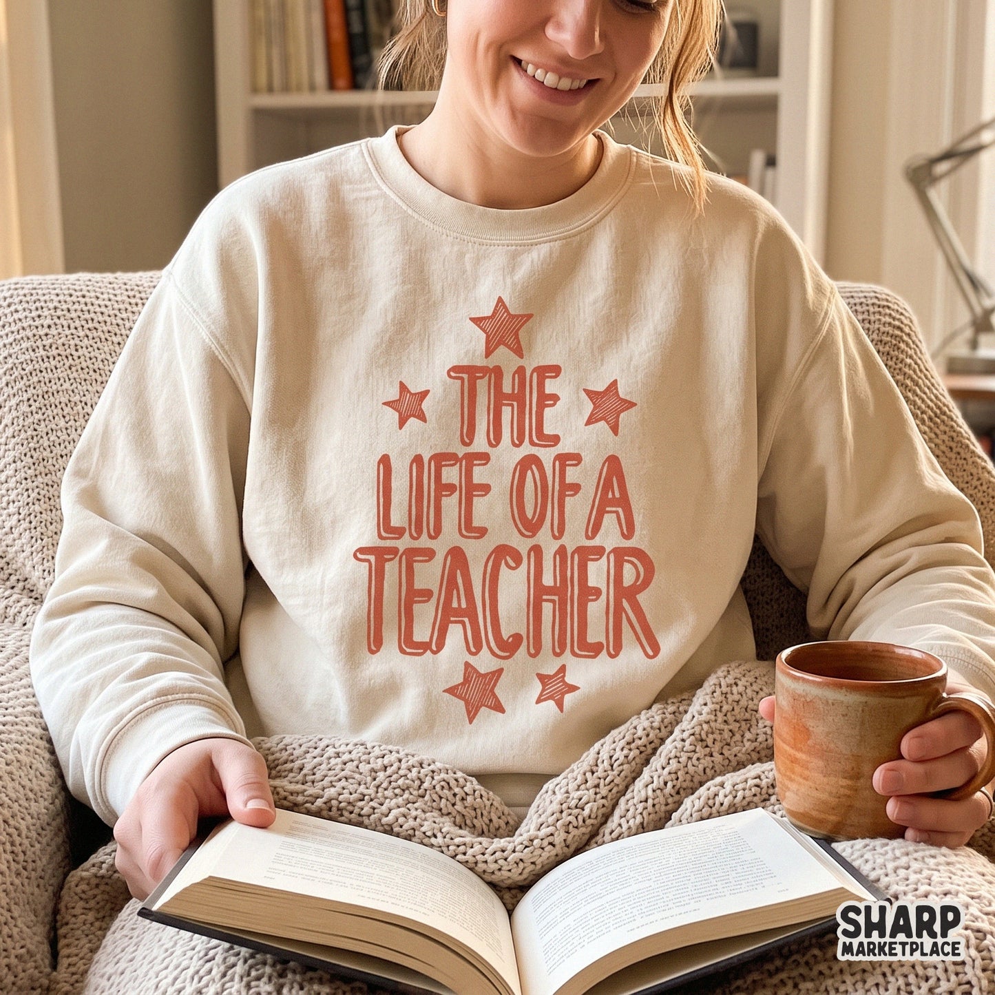 Retro retro teacher appreciation png design with star doodle for t-shirts and educator gifts