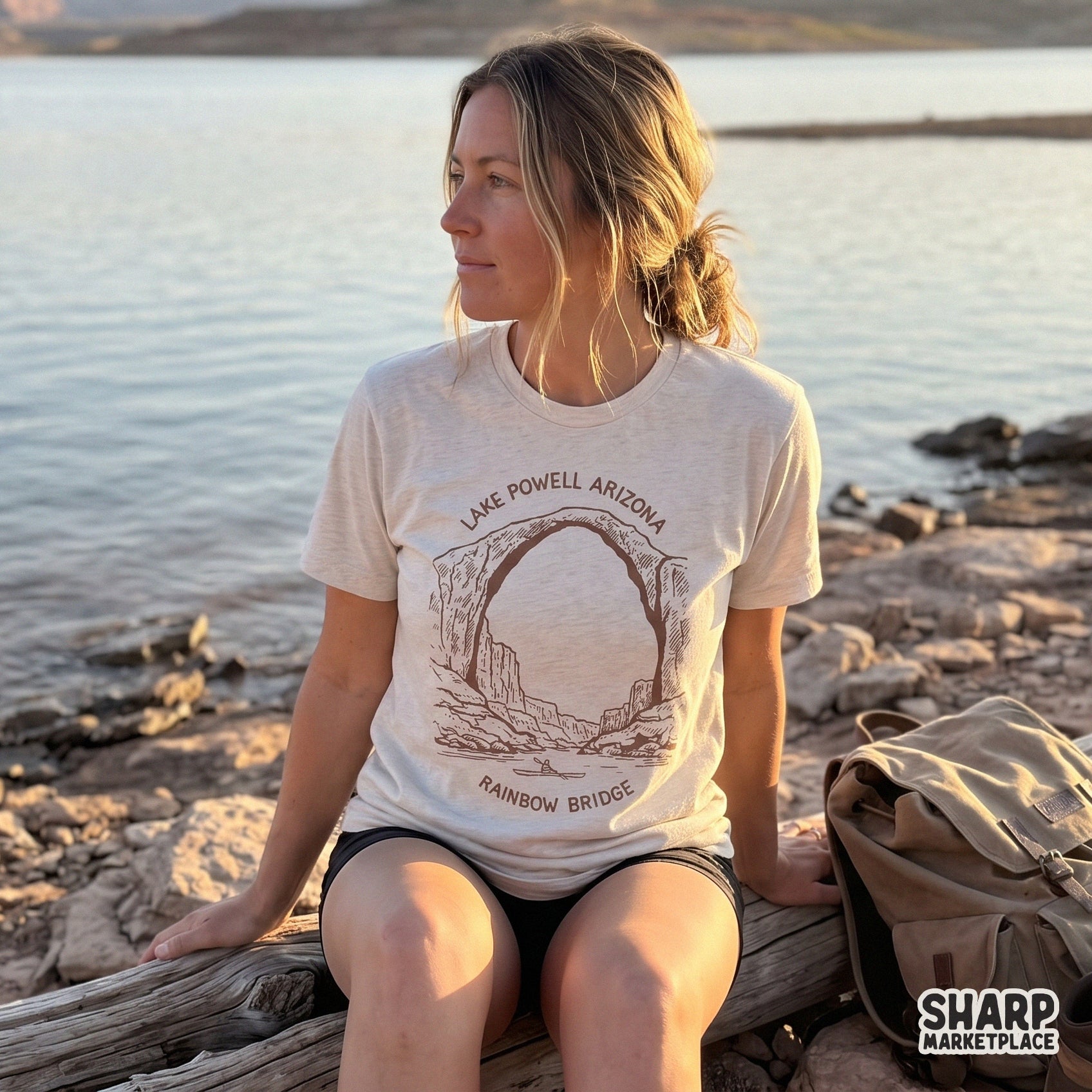 Lake Powell Arizona Rainbow Bridge line art summer png for retro shirt sublimation print