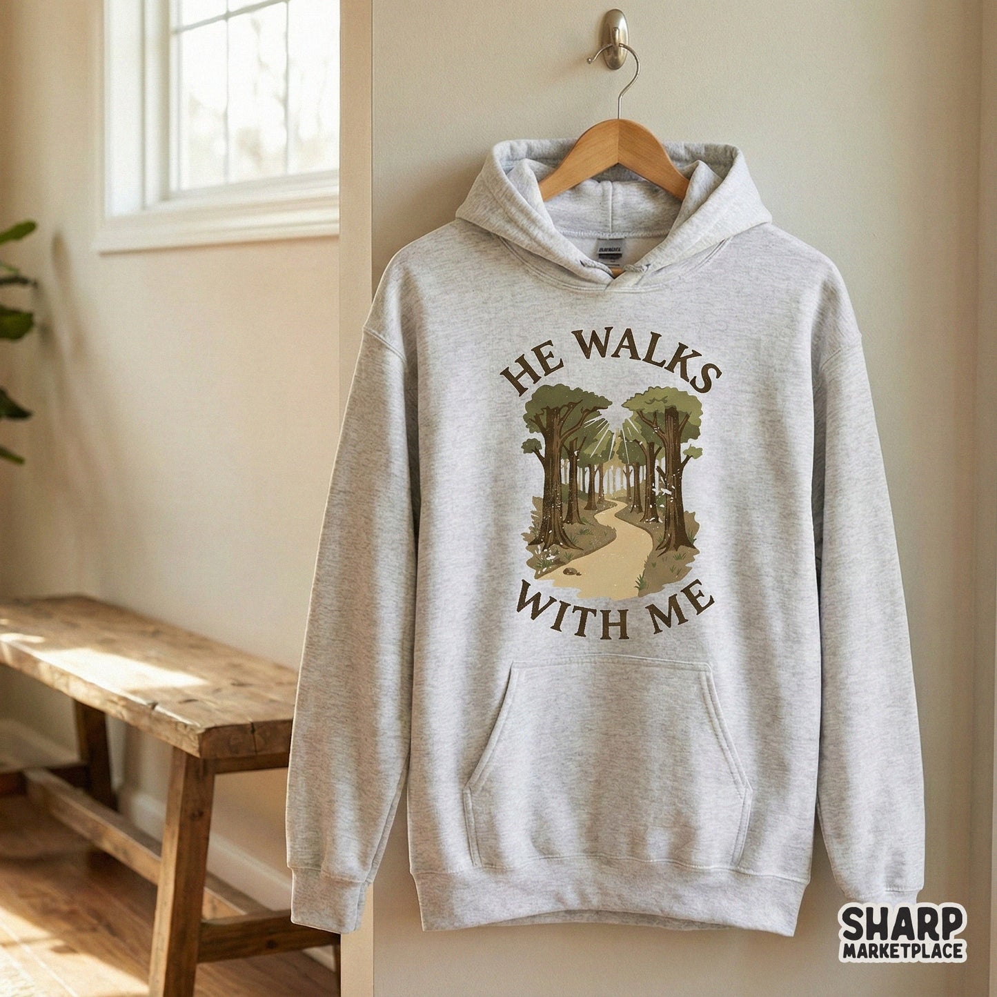 He Walks With Me PNG, Christian Faith Shirt Design - 300 DPI Design for