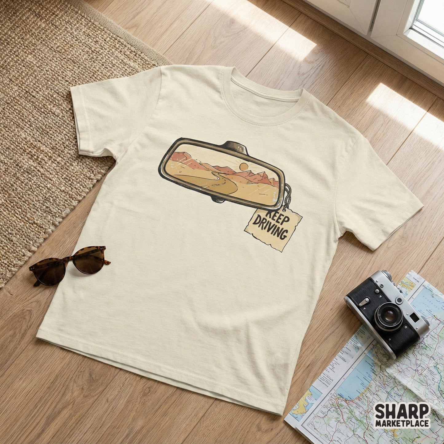 Keep Driving PNG, Vintage Desert Road Art - 300 DPI Design for T-Shirt