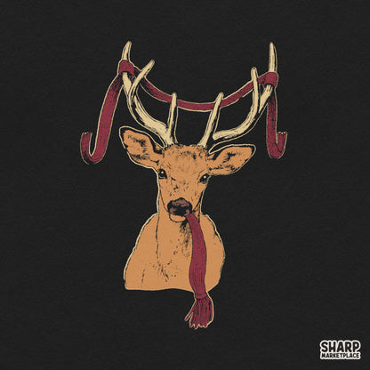 Handsome Buck Wearing Warm Orange Scarf Fall PNG, Trendy