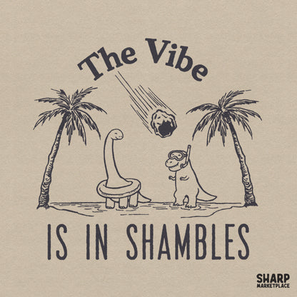 Funny dinosaur beach meteor strike graphic for sarcastic sublimation shirts