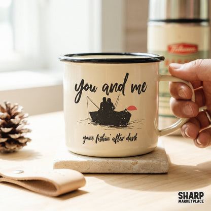 High-resolution transparent PNG file featuring a romantic couple fishing at sunset, perfect for custom t-shirt printing, tumblers, and outdoor wall art.