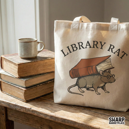 Library Rat Book Lover Tee, Funny Literary Shirt - 300 DPI Design for