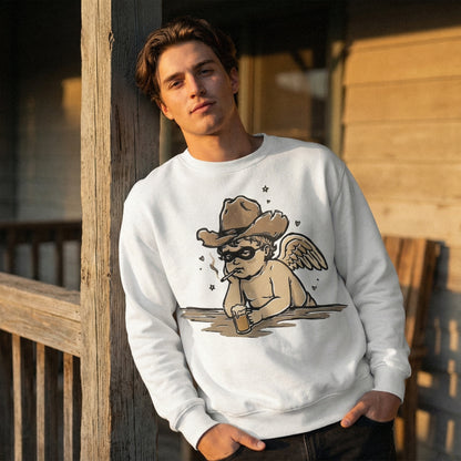 Cowboy Angel PNG, Funny Western Cherub Art - 300 DPI Design for T-Shirt