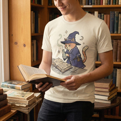 Wizard Cat PNG, Magic Spell Book Art - 300 DPI Design for T-Shirt