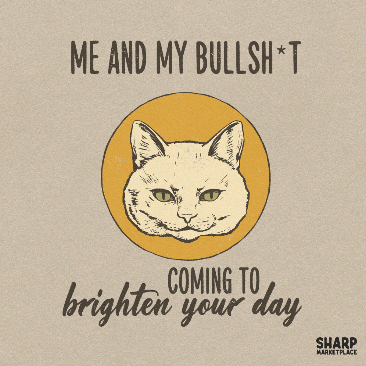Sarcastic snarky cat PNG design with a witty saying for funny retro t-shirt sublimation prints
