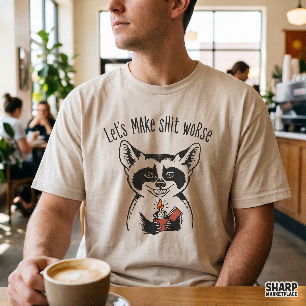 Let's Make Shit Worse PNG, Smirking Raccoon Holding