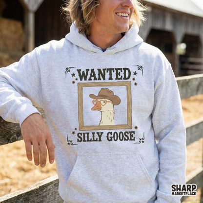 Wanted Silly Goose PNG, Funny Cowboy Goose Shirt Digital Download - 300