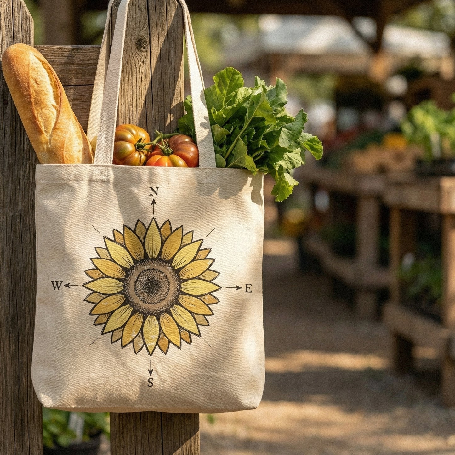 Sunflower Compass PNG, North South East West Art - 300 DPI Design for